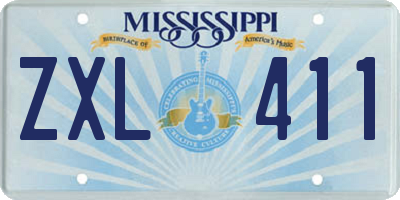 MS license plate ZXL411