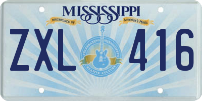 MS license plate ZXL416