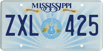 MS license plate ZXL425