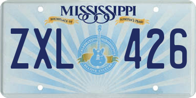 MS license plate ZXL426