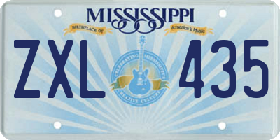 MS license plate ZXL435