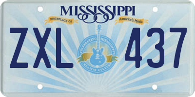 MS license plate ZXL437