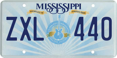 MS license plate ZXL440