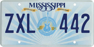 MS license plate ZXL442