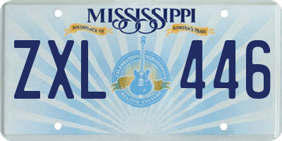 MS license plate ZXL446