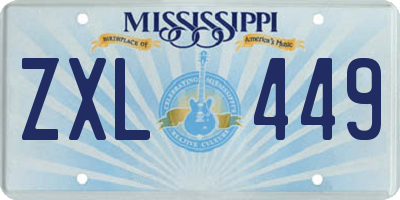 MS license plate ZXL449