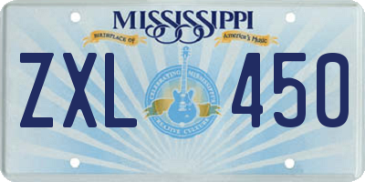 MS license plate ZXL450