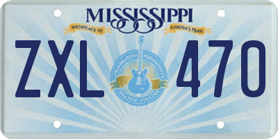 MS license plate ZXL470