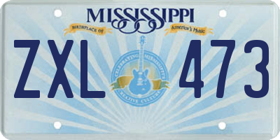MS license plate ZXL473