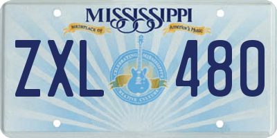 MS license plate ZXL480