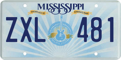 MS license plate ZXL481