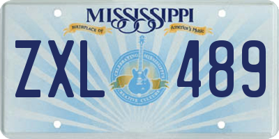MS license plate ZXL489