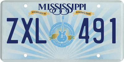 MS license plate ZXL491
