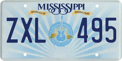 MS license plate ZXL495
