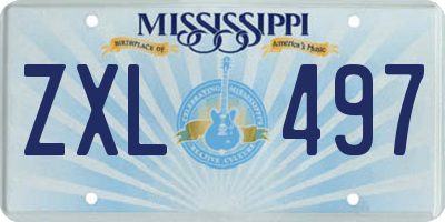 MS license plate ZXL497