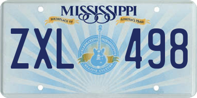 MS license plate ZXL498