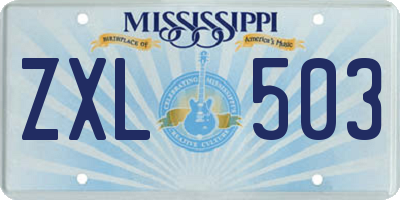 MS license plate ZXL503