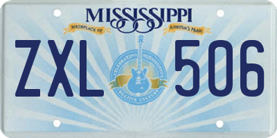 MS license plate ZXL506