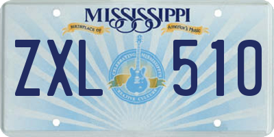MS license plate ZXL510
