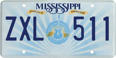 MS license plate ZXL511