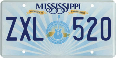 MS license plate ZXL520