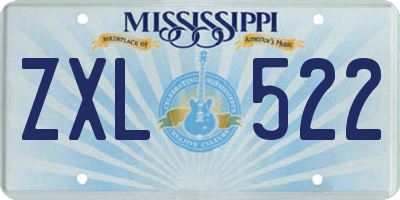 MS license plate ZXL522