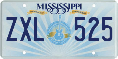 MS license plate ZXL525