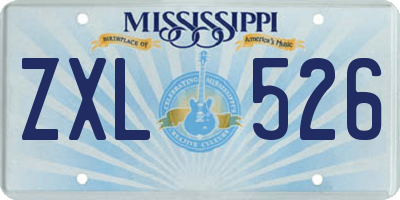MS license plate ZXL526