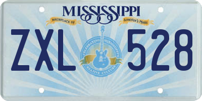 MS license plate ZXL528