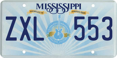 MS license plate ZXL553