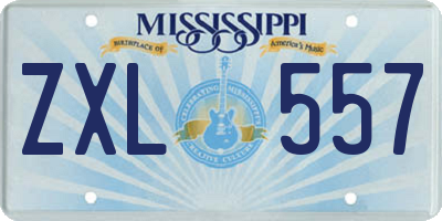 MS license plate ZXL557