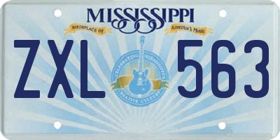 MS license plate ZXL563