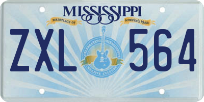 MS license plate ZXL564