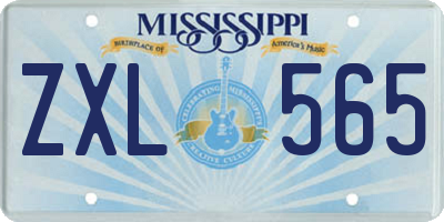 MS license plate ZXL565