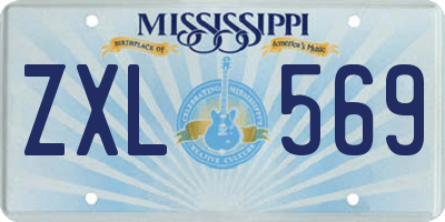 MS license plate ZXL569