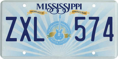 MS license plate ZXL574