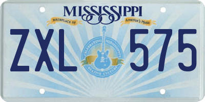MS license plate ZXL575