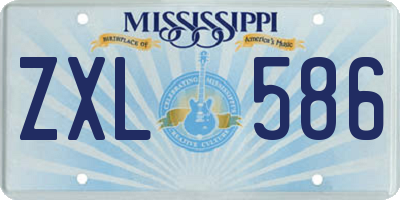 MS license plate ZXL586