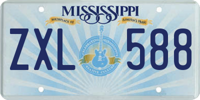 MS license plate ZXL588