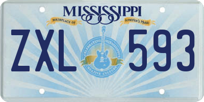 MS license plate ZXL593