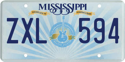 MS license plate ZXL594