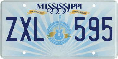 MS license plate ZXL595