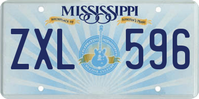 MS license plate ZXL596