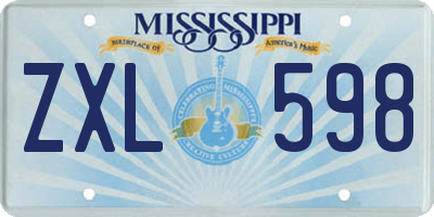 MS license plate ZXL598