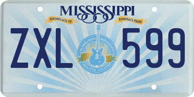 MS license plate ZXL599