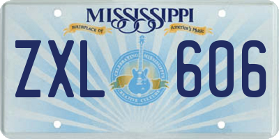 MS license plate ZXL606