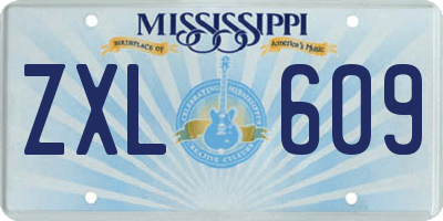 MS license plate ZXL609
