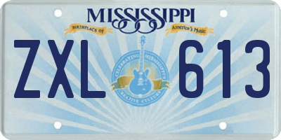 MS license plate ZXL613