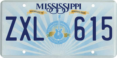 MS license plate ZXL615