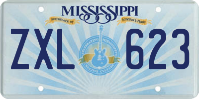MS license plate ZXL623